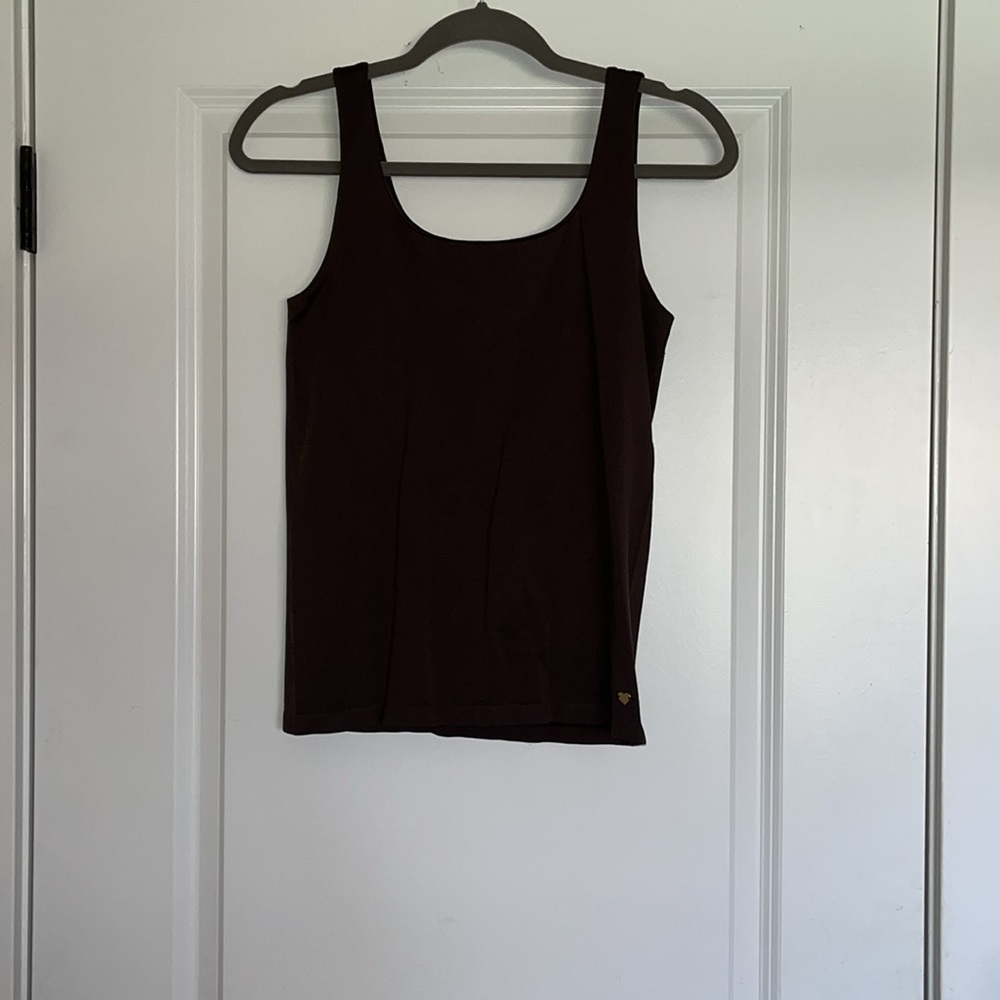 Kathy Ireland Brown Tank Top With Built In Shelf Bra Sz XS/S - Picture 2 of 8